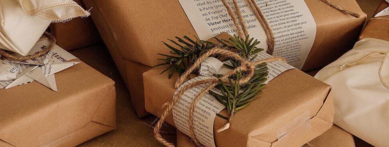 Kit pour emballer des paquets cadeaux nature