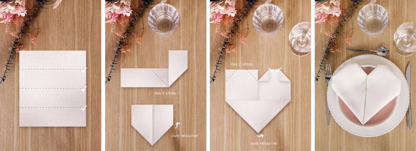Diy Saint Valentin Pliage De Serviette En Forme De CÅur Blog Camif