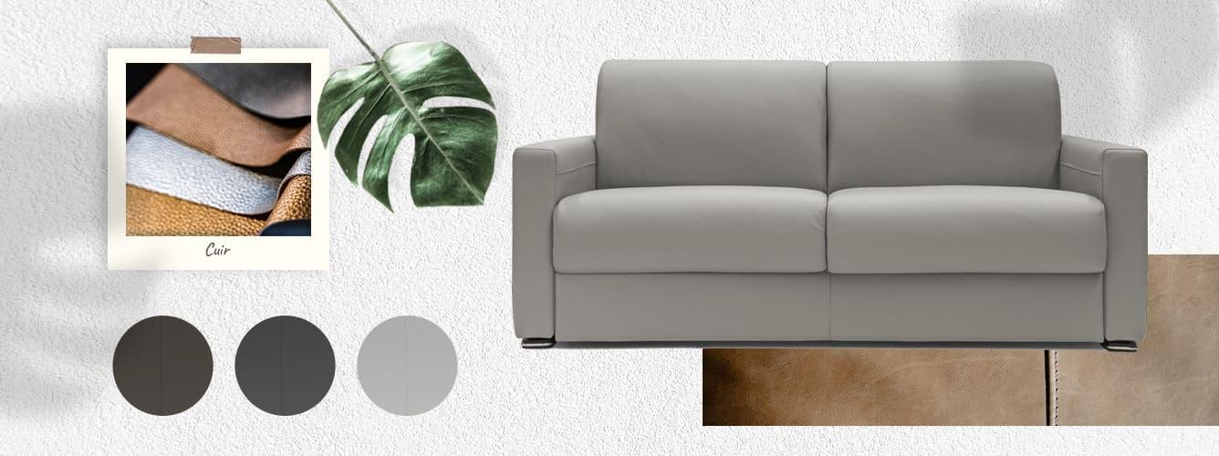 Canapé en cuir gris chic | Blog Camif