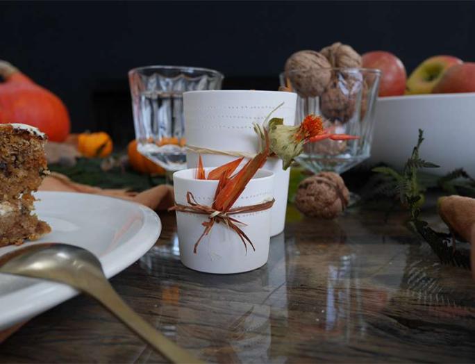 DIY table automne bougie