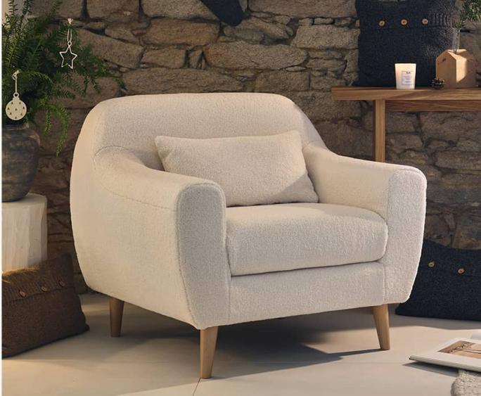 Fauteuil bouclette Parko Camif 