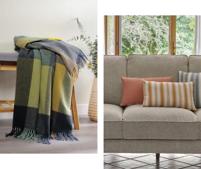 Quels plaid et coussins style campagne chic choisir pour son canapé ? | Blog Camif