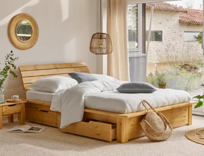 Un lit pour aménager une chambre style nature | Blog Camif