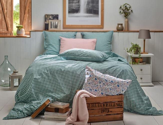 Linge de lit carreaux vichy pour style campagne chic | Blog Camif