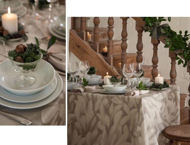 Table de Noël verte, mousse et laurier | Blog Camif