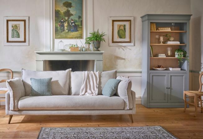 Salon chic et confortable à l'esprit brocante | Blog Camif