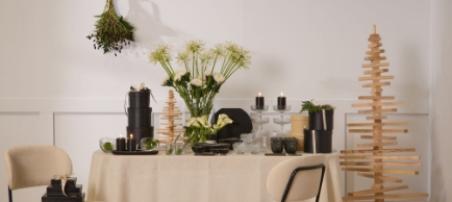 Table de Noël noire et blanche doux contraste | Blog Camif